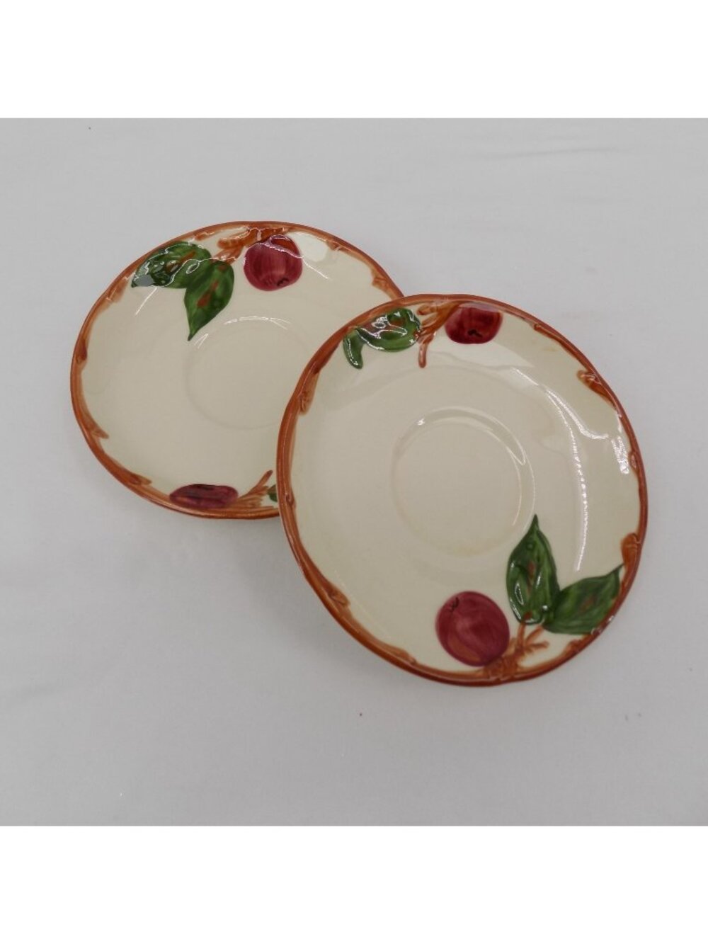 Lot of 2 Franciscan Apple Saucer 5 7/8" dia 1980s Flying F Backstamp Vintage